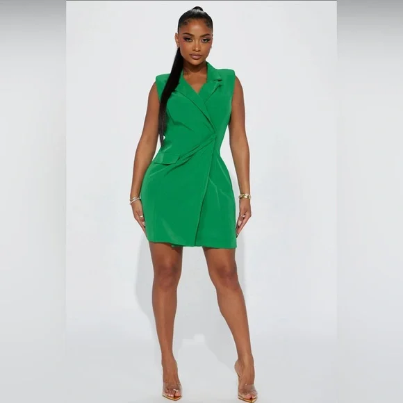 Fashion Nova | Dresses | Kelly Green Blazer Dress | Poshmark